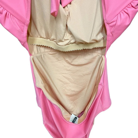 J. Crew Cutout Tie-Back One Piece Swimsuit Tea Rose Pink‎ Size 16 - Picture 8 of 14